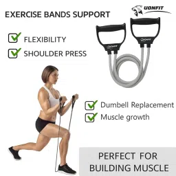 LionFit Double Toning Tube with Handles + Adjustable Digital Hand Gripper 5–60 kg | Fitness Combo for Strength Training, Home Workout & Muscle Building – Men & Women image 3