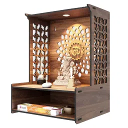 Rellon Industries Temple for Home, Mandir for Home for Pooja Mandir for Home Beautiful Wooden Temple for Home Pooja Stand for Home and Office with LED Spot Light mandir (A4) image 4