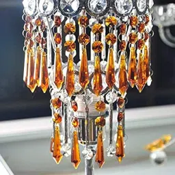 Aryan Traders 25Pcs 55mm Red Crystal Glass Chandelier Icicle Crystal Prisms Lighting Lamp Decoration Parts (Amber) image 1