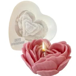 UKIYO international® - Rose Heart Candle Mould Flower Silicone Mold Resin Casting Moulds Soap Chocolate Clay Art Molds image 1