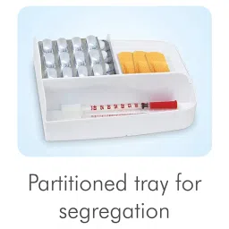 MILTON Plastic Medicine Box, First Aid Box, Detachable Tray with Handle, Emergency Indoor Outdoor Medical Utility Cabinet Organizer, Transparent, Portable & Lockable Container, White image 5