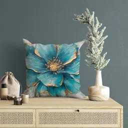 SCPmarts Flower Printed Cushion Cover Home Decorative Covers for Sofa Soft Solid Square Throw Pillow Cushion Covers Satin Cushion Covers Set of 5 Size 16 x 16 Inch (Design 12) image 5