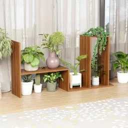 Lukzer Adjustable Engineered Wood Bookshelf Storage Rack | Multipurpose DIY Display Stand for Living Room, Bedroom, Office | Brown Oak Finish | 121x61x24cm | MR-011 image 5