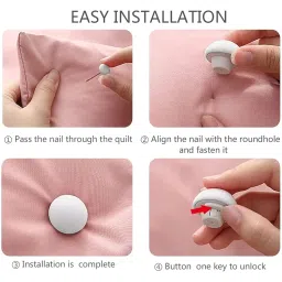 Seenoz Duvet Cover Clips, Prevents Comforter from Shifting in Cover, Comfortable Duvet Holder Clips, Double Sided Pin Duvet Button, Comfortable Duvet Holder Clips (4, Grey) image 2