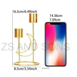 ZS and Sons Decorative Metal Candle Stands for Wedding, Birthday Party Decorations, Gold - (Pack of 1) image 2