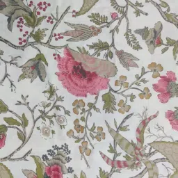 Trance Home Linen 180Tc 100% Cotton Printed Zippered Duvet Cover/Blanket Cover/Quilt Cover | Comforter Cover/Razai Cover | Queen Size with 2 Pillow Covers (90 X 102 Inch Calicut White Green), 180 tc image 2