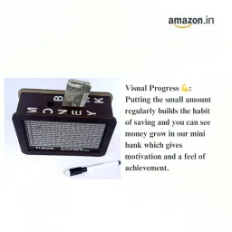 Bharatiya Bazaar Wooden Money Saving Box for Adults - Engraved 'Dream Fund' Piggy Bank, Handmade with Natural Acacia Wood, Unique Gift Idea. image 4