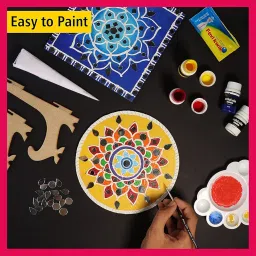 SOLOBOLO Lippan Art and Craft Materials Kit for Adults and Beginners, Premarked MDF Board Warli Art Painting DIY Kit with Stands for Room Wall Hanging, Office and Home Decoration image 4