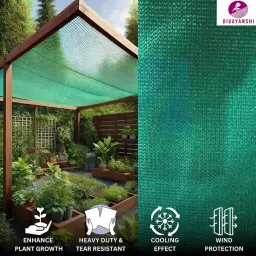 Divayanshi Premium Green Shade Net 60-65% | UV-Stabilized, Heavy-Duty Garden Net for Plants, Greenhouse, Balcony, Car Parking & Outdoor Protection | Sunblock & Privacy Mesh (20x50 ft) image 5