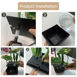 HASTHIP® 3-Tier Lotus Desk Fountain, 10.6'' Indoor Water Fountain Relaxation Tabletop Fountain Desk Home Decor Including Lots of Rocks and Color Changing Glass Ball (Green) image 5