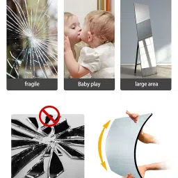 Plexiglass Acrylic Soft Mirror Non-Glass shatterproof Mirror Full Length Mirror Wall Mirror Frameless Home Fitness Mirror 4 Pcs 12"x12" cyhqo image 2