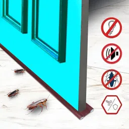 Door Bottom Sealing Guard for Home, Office, Hotel Reduce Noise, Insects, Wind Dust Weather from Outside Brown in Color Pack of 2 image 1