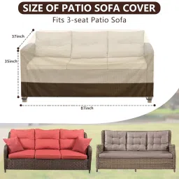 Patio Furniture Covers Waterproof, 3-Seater Outdoor Sofa Covers Heavy Duty with Air Vent Fits up to 79W x 37D x 35H inches image 1