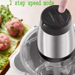 parmarth.ecom Food Chopper, Electric Meat Grinder 2L Stainless Steel Electric | Meat, Vegetables, Onion, Garlic Slicer Dicer, Fruit & Nuts Blender | Meat Grinder with Steel Bowl image 2