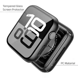 newtechno [2 PACK Waterproof Hard Case for Apple Watch Series 10 46mm Built-in Tempered Glass Screen Protector, Hard PC Protector Cover for iwatch Series 10 46mm, Black image 5