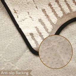 HOKIPO Complete (Seat+Back+Arm) Sofa Mat Set for 1 Seater Sofa | Luxury Supple Soft Wavy Mat with Anti Slip Backing, Cream Brown (AR-5972+5971 * 2+6217-CRBR) image 4