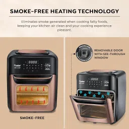 Prestige Air Chef 12 Litre Air Fryer Oven|360 Degree Rapid Air Technology|10 Preset Menus|Unique Multi-Level Design| Smoke-Free Technology|Black & Rose Gold image 4