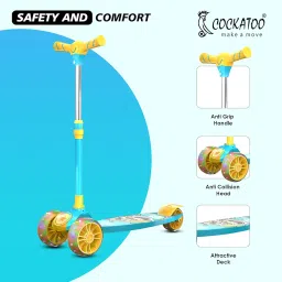 Cockatoo Rocket Racer LED Scooter for Kids 3-12 Years, Kids Scooter with 40MM Led Lights in PP+PU Wheel, 4 Adjustable Height Scooter, Up to 50 Kg Weight Capacity image 1