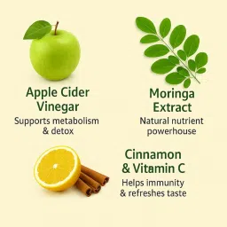 ACV Moringa Effervescent Tablets with Lemon Flavor | Enriched with Apple Cider Vinegar, Moringa & Cinnamon | Refreshing Daily Detox, Supports Weight Management & Digestive Health | 15 Tablets image 2