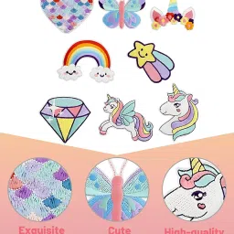 8 PCS Embroidery Patch, Fabric Stickers for Clothes, Iron on Patches for Clothes Pack of Floral Applique Patches for Embroidery Work, DIY Sew or Heat Seal image 5