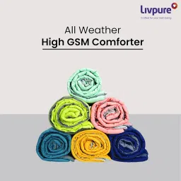 Livpure Smart All Weather Microfiber Reversible | Super Soft| Lightweight 200 GSM Comforter, Single Size Duvet (60" x 90", Dual Color Quilt, Teal and Grey) image 5