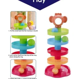 Ramp Roll, Ball Drop and Roll Swirling Tower for Toddler|3 Puzzle Rattle Balls Non Toxic Material| StackToy for Kids Ages 3+:|Design - 1026 Marble Runs image 4