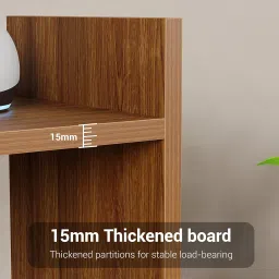 Lukzer Adjustable Engineered Wood Bookshelf Storage Rack | Multipurpose DIY Display Stand for Living Room, Bedroom, Office | Brown Oak Finish | 121x61x24cm | MR-011 image 3