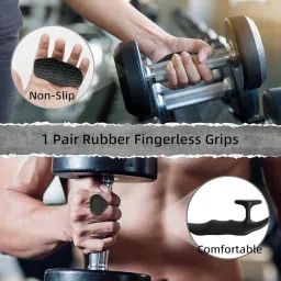 Weight Lifting Hand Grips,Gym Gloves for Boys and Girls with Strong Wrist Support,Anti-Slip Rubber Plam Protector for Deadlifting,Pull-ups,Dumbells,Strenth Training&Gym Workout Steps and Hooks image 4