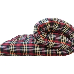 Tanwar Handloom & Pillow House Soft Single Bed Cotton Filled Quilt Mattress Gadda Soft & Reversible (3 x 6 ft or 72 x 36 Inch) Red image 5