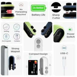 Eloxee Mini Heat Sealer – USB Rechargeable Handheld Bag Sealer with Hidden Cutter – Portable Sealing Machine for Food, Snacks & Fresh Storage (Multi Colour) image 5