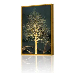 art street Tree Multicolour Engineered Wood Framed Canvas Wall Painting image 2