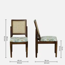 woodsworth from pepperfry Mayer Sheesham Wood 4 Seater Dining Set With Marble Top In Scratch Resistant Provincial Teak Finish image 2