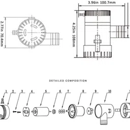 flojoy 12V 1100GPH Bilge Pump for Ship Heavy Duty Boat Pump (1 Year Warranty) Water Aquarium Pump image 4