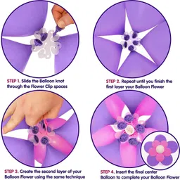 rjv global Balloon Reusable 20 Pcs Flower Shape Balloon Clips Holders image 2