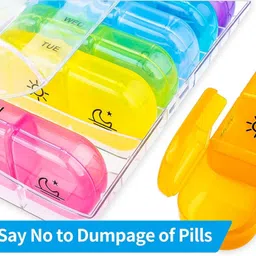 lishonn 07 Weekly Medicine Organizer Box 03 Times a Day, Tablets Case Travel Pill Box Pill Box image 2