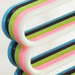 lhmed 5 Layer Clothes Hanger Wardrobe Storage Organizer Rack (Set of 10),33lx1bx32h cm Plastic Dress Pack of 10 Hangers ForDress image 3