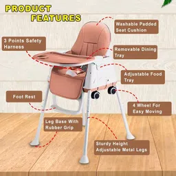 tony stark High Chair for Baby, 3-in-1 Portable Chair with Removable Tray & Seat Cushion image 2