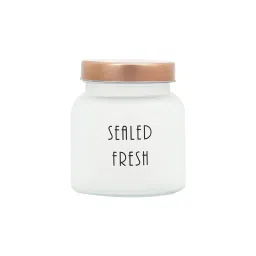 femora (Set Of 2) Frosted 700ml Glass Kitchen Storage with Gold Lid image 3