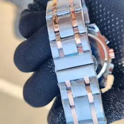 lucifer Stylish chronograph date display water resistant double tone foldover lock Analog Watch - For Men TSTBLACK ROSE1 image 4