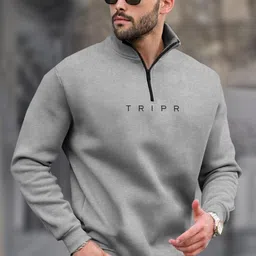 tripr Men Full Sleeve Solid Sweatshirt image 1