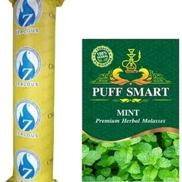 Premium Herbal Flavor Mint With 1 Polo Quick Light Hookah Charcoals image 1