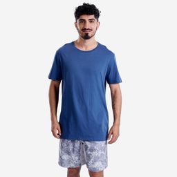 domyos Cotton Crew Neck Plain Men's T- Shirt - Abyss Blue-picture-43