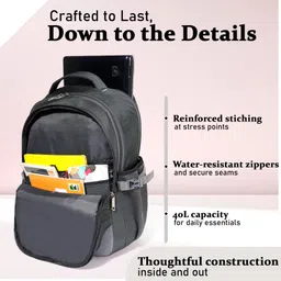 maxcarry Large 40 L Laptop Backpack Large 40 L Laptop Backpack,office backpack with rain cover and reflective strip image 3