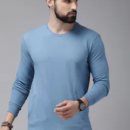 Roadster Men Blue Solid Sweatshirt-image-64