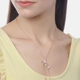 YouBella Rose Gold-Plated Stone-Studded Butterfly-Shaped Necklace-image-55