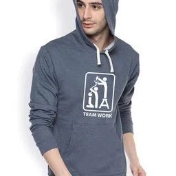 Campus Sutra Men Printed Hooded Sweatshirt image 1