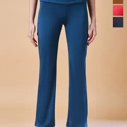 COLOR CAPITAL Pack Of 4 Solid Flared Gym Tights image 1