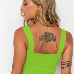 StyleCast Women Green Square Neck Crop Top image 4