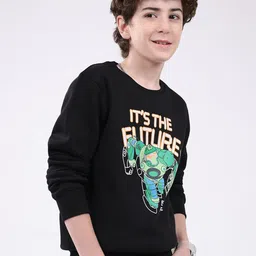 Monte Carlo Boys Printed Round Neck Full Sleeve Cotton Pullover Sweatshirt image 3