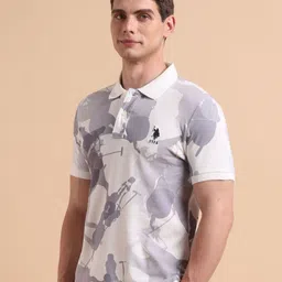 U.S. Polo Assn. Denim Co. Graphic Printed Polo Collar Pure Cotton Muscle Fit T-shirt image 3